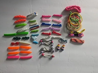 Large VTG 80s 90s Barrettes Plastic Hair Clip Ties Mixed Lot And Bracelets  • $23