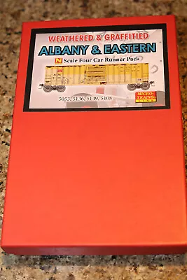 N-Scale Micro Trains 99305220 A&E Albany & Eastern Weathered/Graffitied 4 Pack. • $91