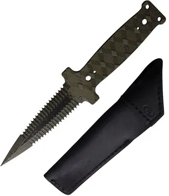VZ Grips Diamante Fixed Knife 4.75  One Piece OD Green / Black G10 Construction • $112.79