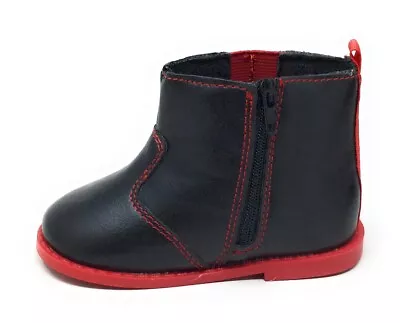 Rugged Bear Unisex Baby RB24335 Ankle Boots Black Red Leather Size 4T • $18.99