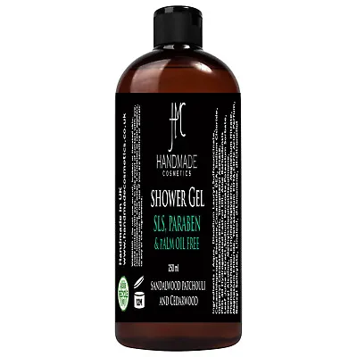 Sandalwood Patchouli Cedarwood Shower Gel SLS Praben Free Handmade Body Wash • £12.99