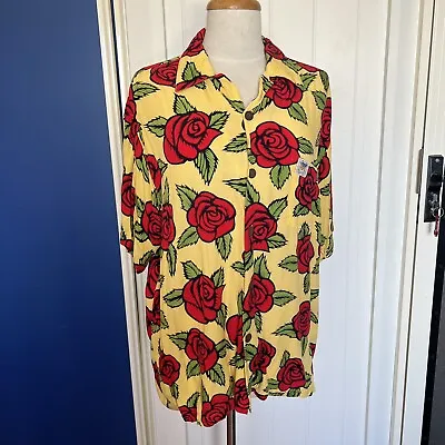 Vintage 90's MAMBO LOUD Shirt Bruce Goold's Roses Design Size S Oversized • $269.95