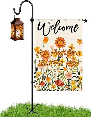 Large Garden Flag Stand For 28 X 40 Flags Upgraded 62IN Garden Flag Pole • $46.99