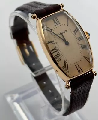 Vintage Cartier Tonneau 18K Gold Medium Size Manual Movement Watch • $5800