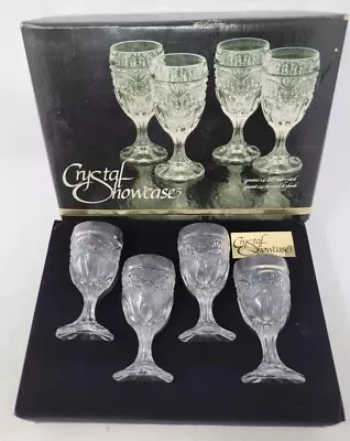 Clear Crystal Cordial Sherry Glasses Yugoslavia In Box RARE Set Of 4 Vintage • $52.50