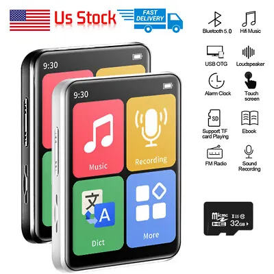 Bluetooth 5.0 MP4 MP3 Player Touch Screen Sport Lossless HIFI Music FM Radio+32G • $21.99