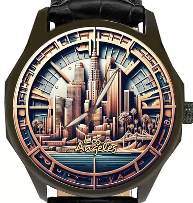 Los Angeles City Of Gold Futuristic La Cityscape Skyline Postmodern Art Watch • $129.99