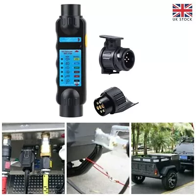 7 PIN & 13 PIN Vehicle Car Trailer Towing Light Cable Circuit Plug Socket Tester • £9.49