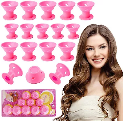 10/20/30/40/50x Magic Silicone Hair Curlers Rollers Hair Care Beauty Aid Curling • £4.93