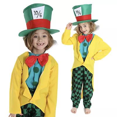 Mad Hatter Costume World Book Day Character Boys Fancy Dress Wonderland • £10.99