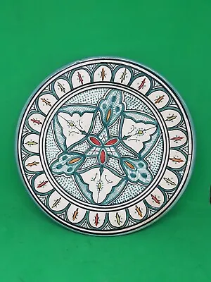 £25 • Buy Beautiful Moroccan Ceramic 10  Footed Plate / Wall Plate By SALAH Pottery, Safi.