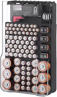 And Tester With Cover Storage Organizer And Case Holds 93 Batteries Of Various • $37.88