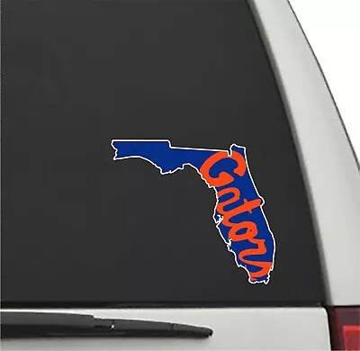 Florida Gators BLUE State Of Florida With GATORS SCRIPT Vinyl Decal UF Sticker • $3.95