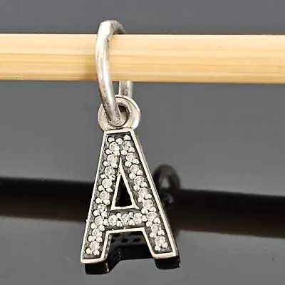 $38 • Buy Pandora Alphabet Letter A - Alpha CZ Silver Dangle Charm 791313 Free Post