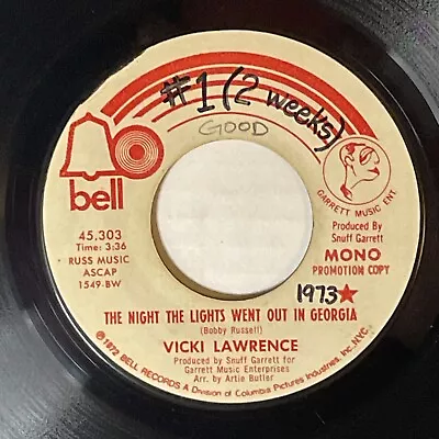 Vicki Lawrence The Night The Lights Went Out In Georgia Bell Promo 45 Stereo • $9.99