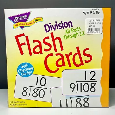 Division Math Flash Cards All Facts Through 12 T53204 Trend Enterprises NIP • $7.95