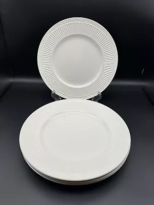 4 Mikasa Italian Countryside DD900 Cream Dinner Plates Ribbed Rim Scrolls 11.2” • $42.99