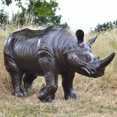 Rhino Metal Garden Sculpture Life Size Statue • £1295