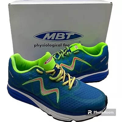 MBT Mens 9.5 Simba 17 Walking Sneakers Blue Green Fitness Moderate Rocker Sole • $99.99