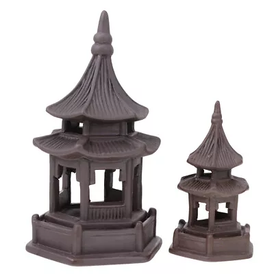 Mini Pagoda Figurines For Zen Garden And Bonsai (2pcs)-KR • £14.48