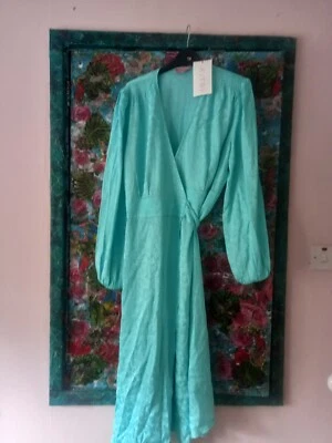 £19.99 • Buy Kitri Mint Jacquard Wrap Dress 16