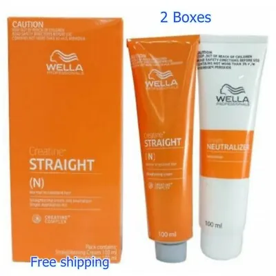 WELLA Straight Hair Permanent Straightening Cream (N) Intense 2 Box Creatine • $44.98