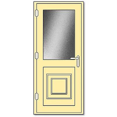 Cream UPVC Door | Cream Half Glazed Door • £440.75