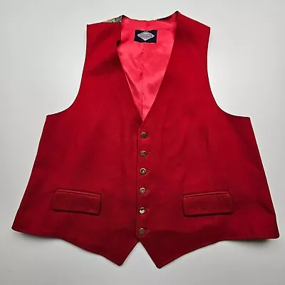 VTG Palm Beach Mens Vest XL Red Tan Wool Blend Collection Of Champions Epic Wins • $19.99