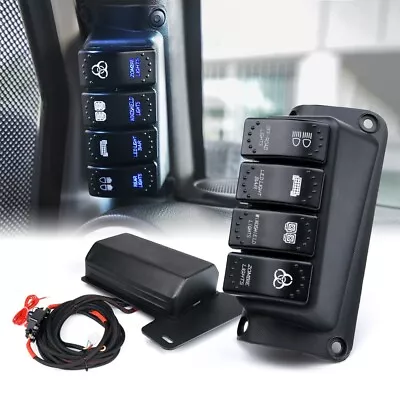 Xprite 4 Gang Switch Panel LED Light Bar Electronic Relay System Car Boat Marine • $127.19