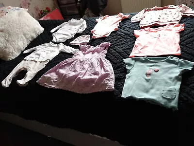 Bundle Of Baby Girl Multi-Coloured Clothes Size 1-3/3-6 & 6-9 Months X 8 Items • £2.50
