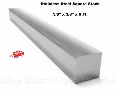 $44.50 • Buy Square Bar Stainless Steel 3/8 X 3/8 X 72  Solid Square 6 Ft. Long 304  Stock 