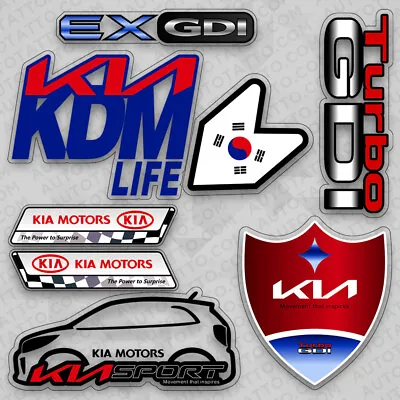 Fit New Kia GDI Turbo Sport GT Car 3D Logo Sticker Vinyl Decal Marker Decorate • $9.99