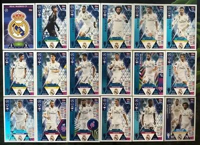 Rm Match Attax 2018/19 18/19 Full Team Set Of All 18 Real Madrid Cards +9 Extra • £9.95