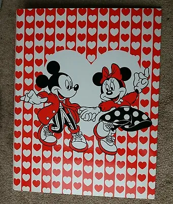 Retro Disney Mickey & Minnie Mouse Ring Binder Stationery Decor Red Heart Craft • $25.27