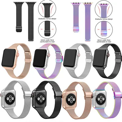 $16.99 • Buy Apple Watch Series 7 6 5 4 3 2 1 Milanese Magnetic Stainless Steel IWatch Band