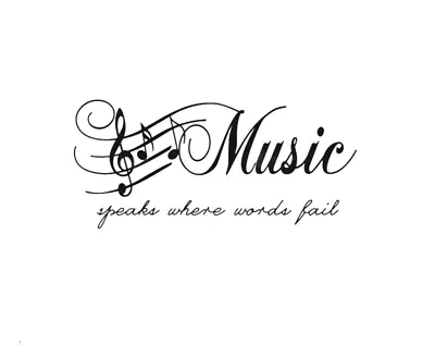 £4.54 • Buy Music Notes Music Speaks Where Words Fail Wall Quotes Wall Stickers Uk  94