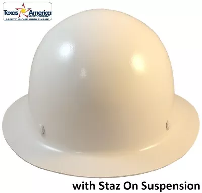 MSA Skullgard Full Brim Hard Hat With STAZ ON Suspension - White • $127