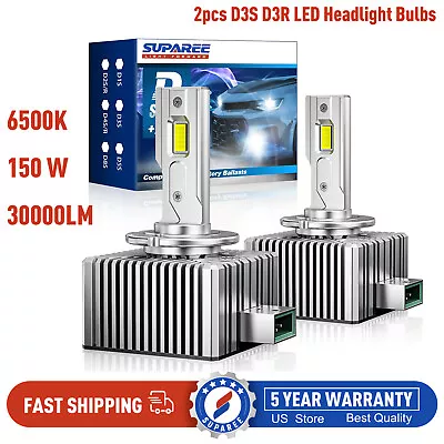 SUPAREE D3S D3R LED Headlight Bulbs 6500K Super White HID Xenon Conversion Kit • $37.99