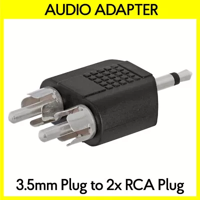 3.5mm Mono Plug To 2 RCA Plug Adapter AUX To Two RCA Audio Splitter Converter • $6.39
