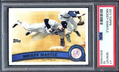 2011 Topps #7 Mickey Mantle PSA 10 HOF New York Yankees 7830 • $29.95