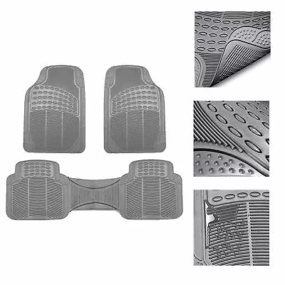 $21.99 • Buy FH Group Universal Floor Mats For Car  Heavy Duty All Weather Mats 3pc Set Gray