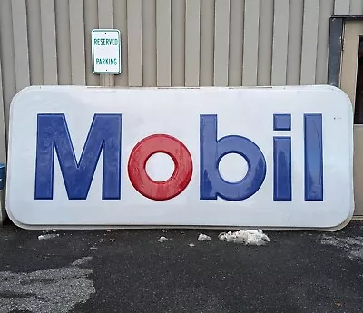 Vintage Mobil Sign Large 12 Ft X 5 Ft Embossed Plastic Outdoor Sign Gas Station • $499.99