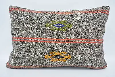 Cushion 16 X24  Brown Pillow Vintage Kilim Pillow Turkish Kilim Pillow • $8.16