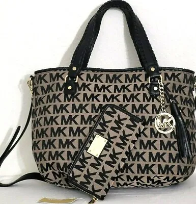 🌞michael Kors Bennet Large Black Logo Signature Tote +/or Matching Wallet🌺nwt! • $213.89
