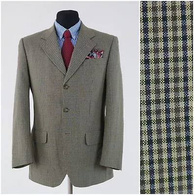 Mens Vintage Plaid Sport Coat 40S US Size MANTEX Green Blazer Jacket • $54.99