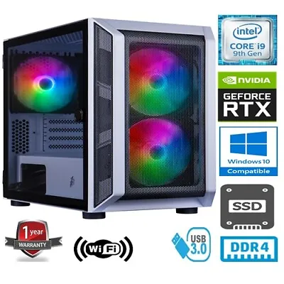 INTEL I9 9900K 5GHZ 8 CORE 16GB RAM 240GB SSD 2TB HD NVIDIA RTX3060 GAMING PC • £1679