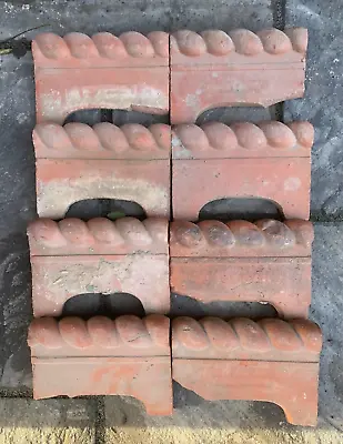 8 X Reclaimed Terracotta Victoria Style Rope Top Path Garden Edging Tiles • £30