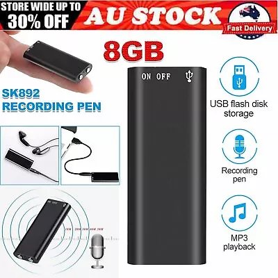 8 GB 96 Hours Hidden Mini Audio Voice Recorder Listening Device Bug Recording  • $19.91