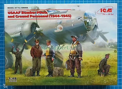 1/48 USAAF Bomber Pilots And Ground Personnel (1944-1945) (ICM 48088) • $12.95