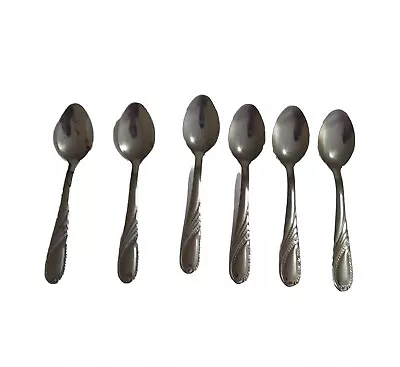 6 Sugar / Expresso / Tea  Mini Spoons 4.5 Inches ( One Has Damage ) • $14